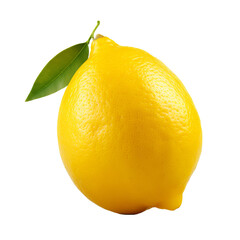 Lemon character standing upright, whole and vibrant, with a comical full-body pose, against a see-through backdrop.