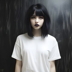 portrait of a woman in white shirt