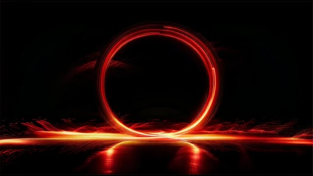 a ring of fire in the middle of a black background