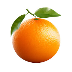 Vibrant tangerine fruit depicted in full, with a detailed body against a clear, transparent background.