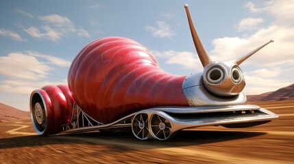 fast snails turbo rocket fast moving - obrazy, fototapety, plakaty