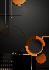 Luxury abstract geometric presentation orange and black