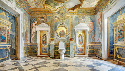 Interior of a luxury public toilet
