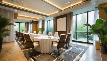 Obraz premium Interior of conference room in modern hotel