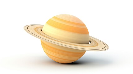 Planet Saturn isolated on white background - Powered by Adobe
