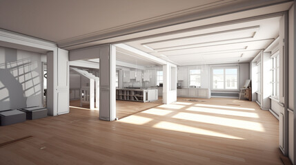 Renovation interior. renovation concept - apartment restoration or refurbishment. generative ai