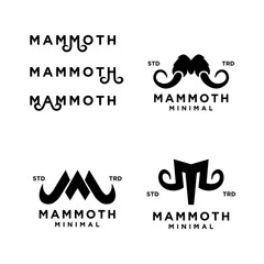 Mammoth M initial letter logo design - obrazy, fototapety, plakaty