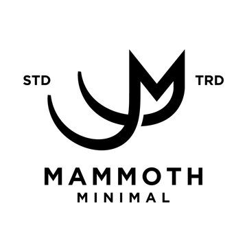 Mammoth M initial letter logo design