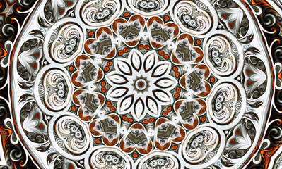 Abstract kaleidoscope background. Unique mandala design	