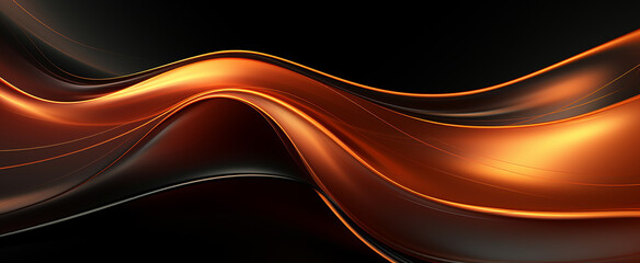 Abstract wave fluid black luxury elegant background modern minimalism with golden line background_