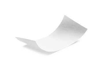 Piece of thermal paper for receipt isolated on white