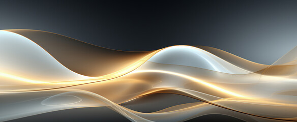 Abstract white luxury waves background with fine golden lines
