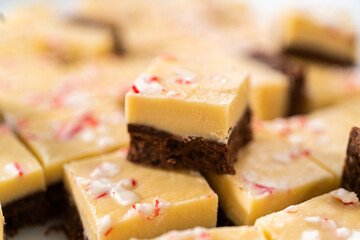 Homemade candy cane fudge
