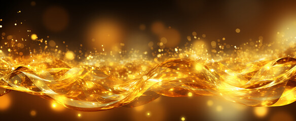 Fototapeta na wymiar yellow luxury background with glowing fine golden lines