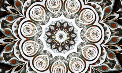 Abstract kaleidoscope background. Unique mandala design	
