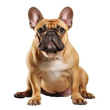 A full body illustration of a French Bulldog standing, displayed on a transparent background for versatile use.