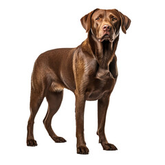 A full-body image of a Labrador Retriever dog standing, displayed against a transparent background, showcasing its entire silhouette.