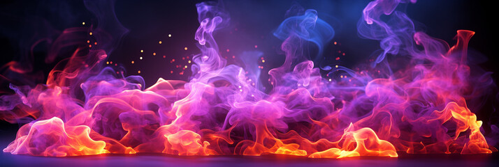 decorated with neon purple toxic smoke and lightning discharges isolated on background_