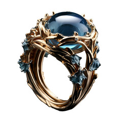 A beautifully decorated fantasy water ring floats elegantly on a transparent background, showcasing intricate designs.