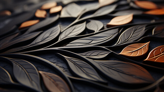 black and yellow leaves HD 8K wallpaper Stock Photographic Image 