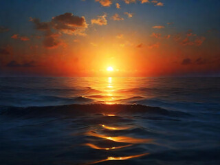 Fototapeta premium sunset over the ocean