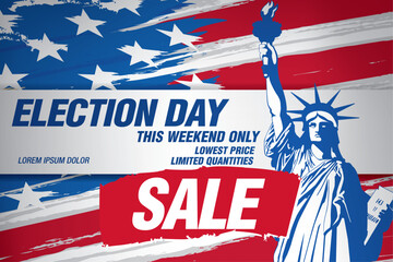 Election day sale banner design vector illustration