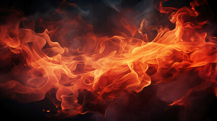 Fototapeta premium Abstract blaze fire flame texture for banner background. AI generative