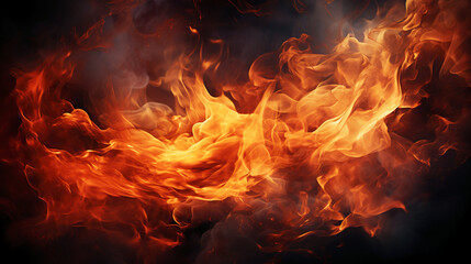 Abstract blaze fire flame texture for banner background. AI generative