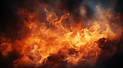 Fototapeta na wymiar Abstract blaze fire flame texture for banner background. AI generative