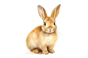 Cute rabbit on white background. 