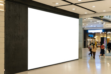 Large Empty Billboard in Shopping Mall