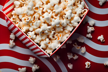 Bucket of popcorn at movie theater - obrazy, fototapety, plakaty