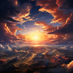 Fototapeta premium heaven surrounded by clouds. AI generative