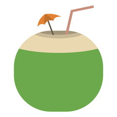 Coconut vector illustration. Design element with summer theme.