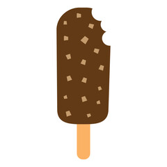 Bitten popsicle vector illustration. Design element with summer theme.