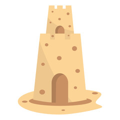 Sand castle vector illustration. Design element with summer theme.
