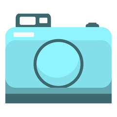 Camera vector illustration. Design element with summer theme.