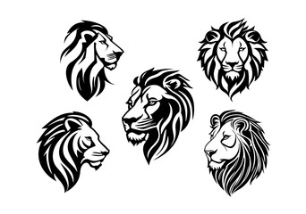 Lion Head Logo, Lion Symbol, Lion Emblem, Black Lion Head Vector