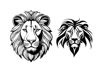 Lion Head Logo, Lion Symbol, Lion Emblem, Black Lion Head Vector