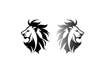 Lion Head Logo, Lion Symbol, Lion Emblem, Black Lion Head Vector