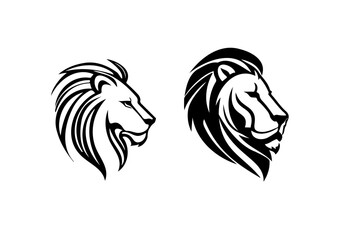 Lion Head Logo, Lion Symbol, Lion Emblem, Black Lion Head Vector