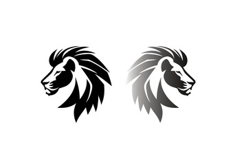 Sharp Lion Head Logo, Sharp Lion Symbol, Lion Emblem, Black Lion Head Vector