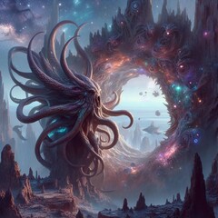 monsters magic celestial gates across the space