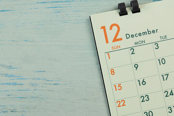 close up of calendar on the colorful table background, planning for business meeting or travel...