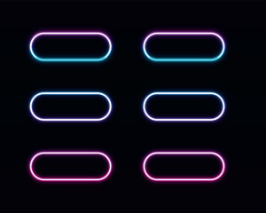 Neon light in the shape geometric rectangle vector illustration.