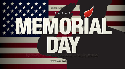 Memorial day banner design. Vector illustration