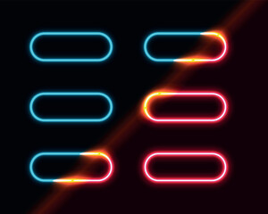 Neon light in the shape geometric rectangle vector illustration.