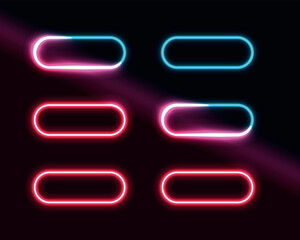Neon light in the shape geometric rectangle vector illustration.