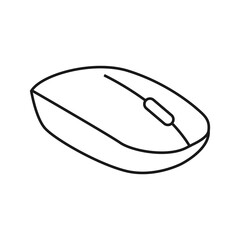 Computer mouse  line drawing on white isolated background. Vector illustration design

