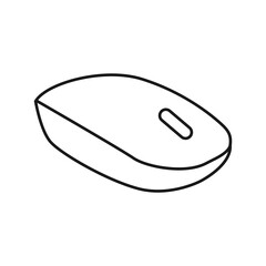 Computer mouse  line drawing on white isolated background. Vector illustration design

